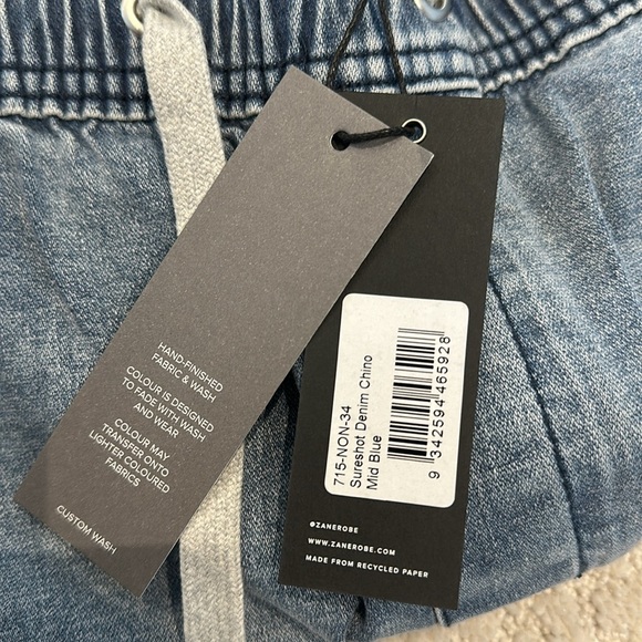 Zanerobe sureshot denim chino mid blue size 34 - Picture 5 of 5
